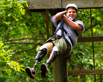 boy zip-lining