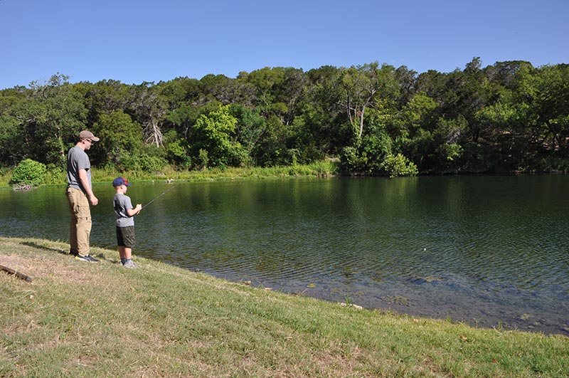 Man and youth fishing