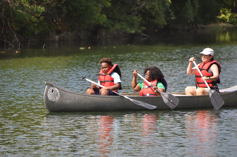 People in canoe