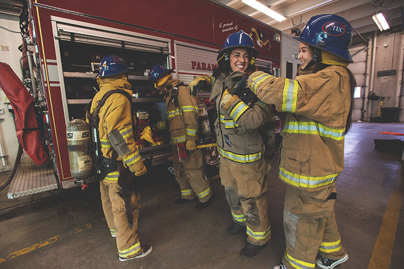 Youth exploring fire and ems