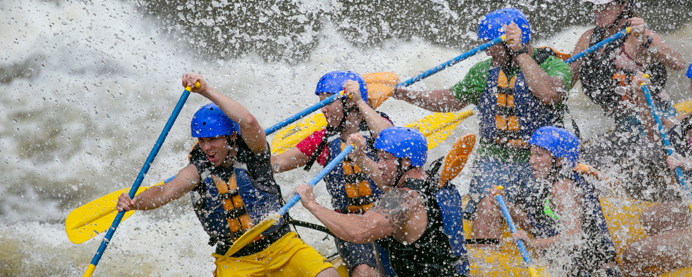 Canoeing on rapids