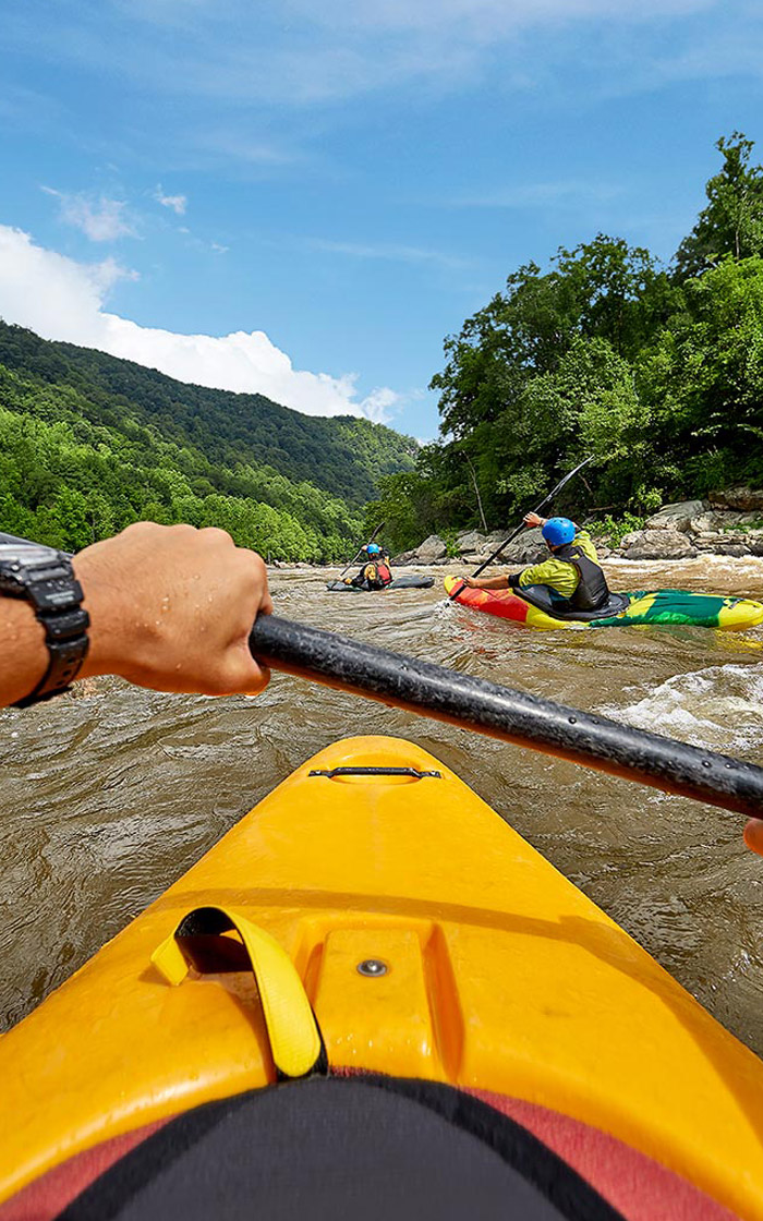 Kayaking first-person