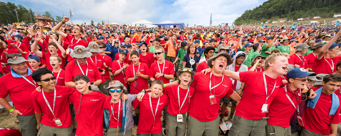 Large group of scouts