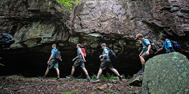 Youth hiking