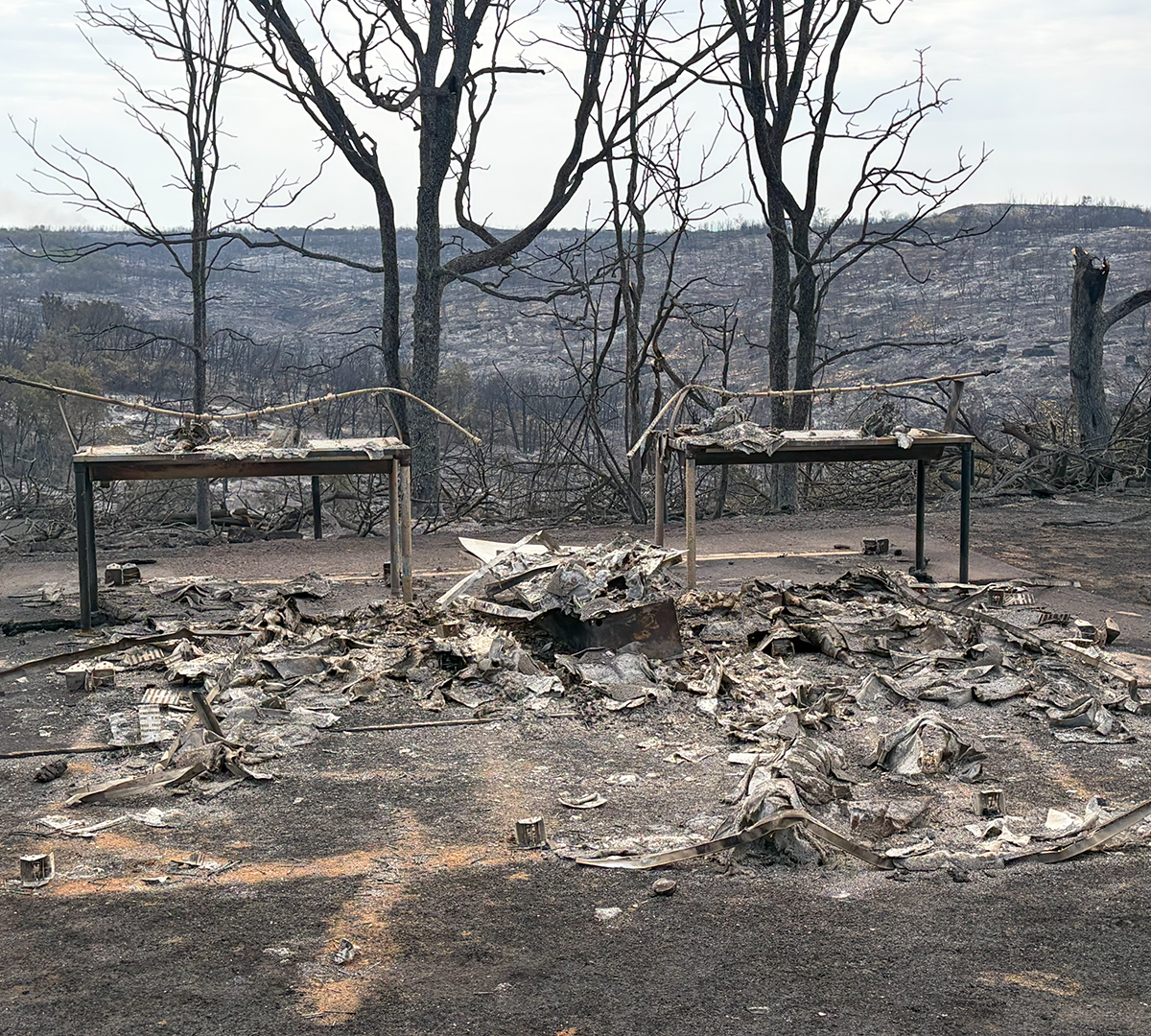 Damage at Worth Ranch following the Ross Fire