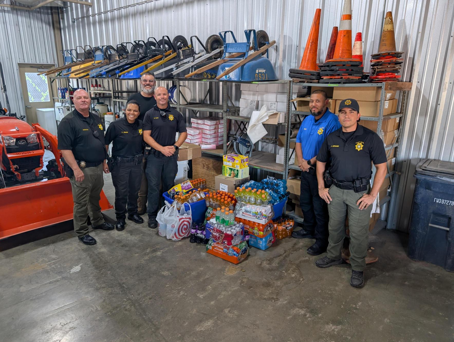 Tarrant County Sheriff's Department Labor Unit with donated supplies